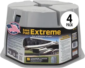 Stromberg Carlson JBP-712.4 Base Pad Extreme, RV Jack, Trailer Leveling & Stabilization, RV Utility, Camper Jack and Trailer Lift Blocks - 7 Inches Height, 6000 lbs Capacity, 4 Pack Gray