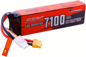 SUNPADOW 3S Lipo Battery 7100mAh 11.1V 70C Soft Pack Rechargeable with XT60 Connector for RC Vehicles Car Plane DJI Drone Truck Buggy Racing Hobby Models