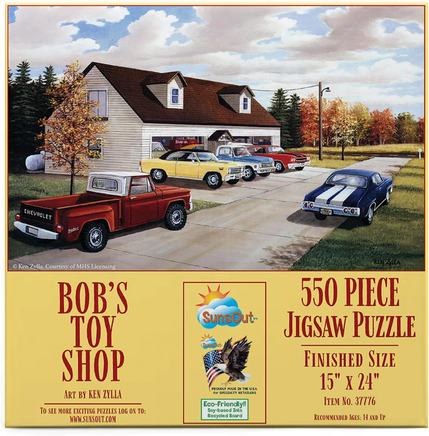 SUNSOUT INC - Bob's Toy Shop - 550 pc Jigsaw Puzzle by Artist: Ken Zylla - Finished Size 15" x 24" - MPN# 37776