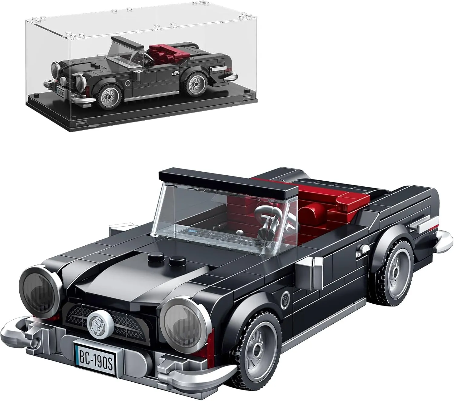 Super Sports Car Building Block Set with Display Case,Speed Race Car Building Kits Construction Toy,Collectible Car Model,Christmas Birthday Gift for Adults and Kids 6 and up(338pcs)