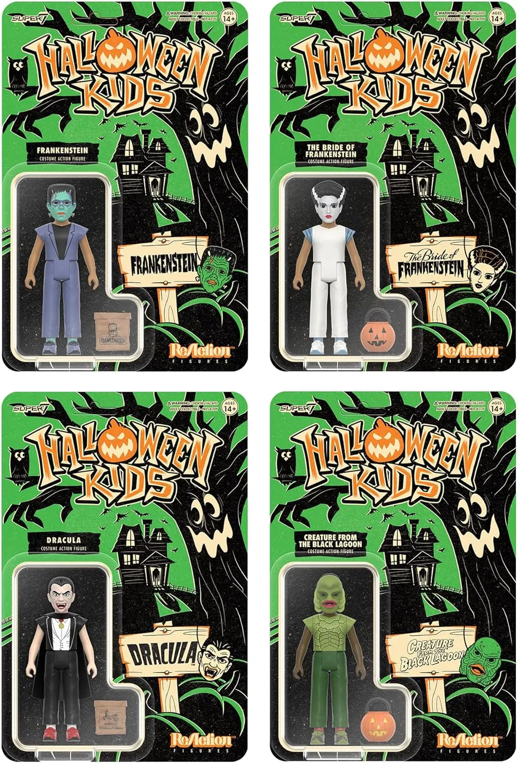 Super7 Halloween Kids Universal Monsters Bride of Frankenstein Girl - 3.75" Universal Monsters Movies Action Figure Classic Movie Collectibles