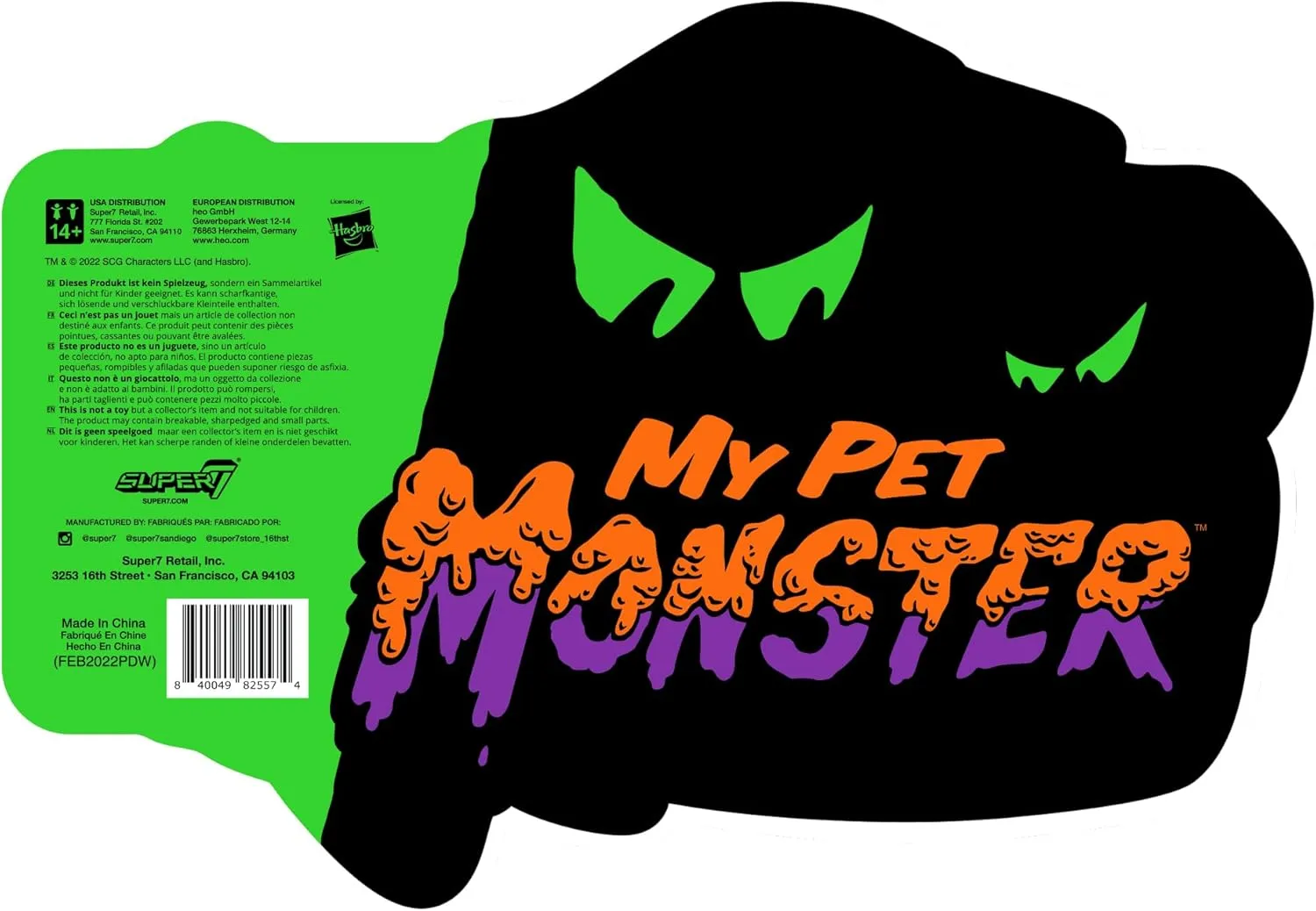 Super7 My Pet Monster (Orange/Black) - 3.75" My Pet Monster Action Figure Cartoon Collectibles and Retro Toys