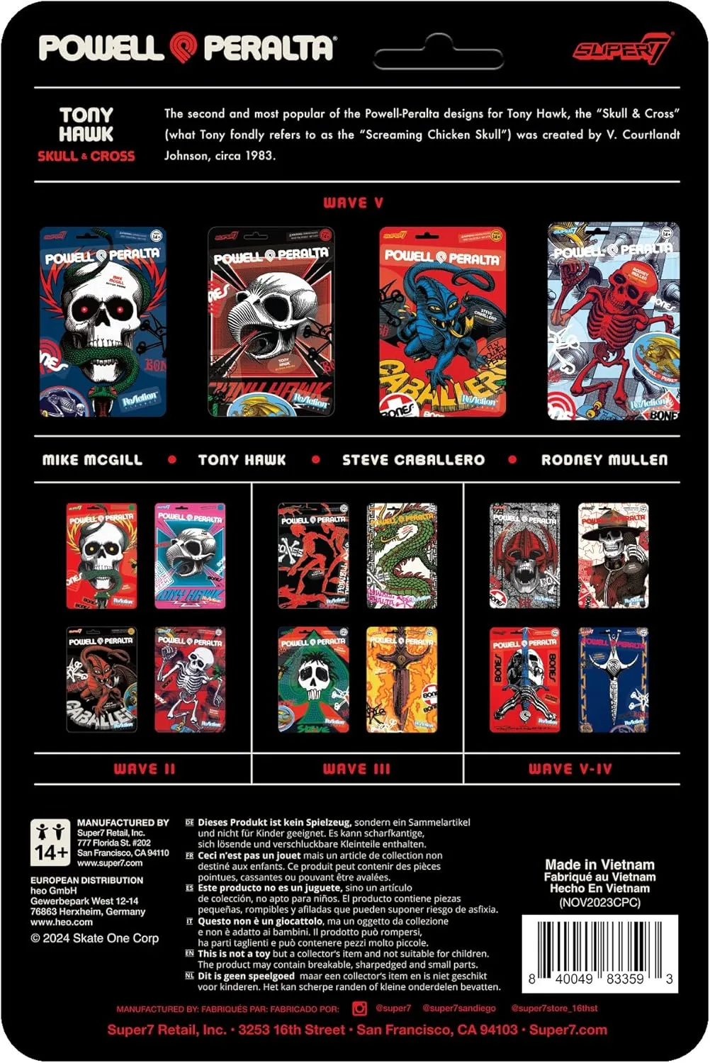 Super7 Powell-Peralta Tony Hawk (Mt. Trashmore '85) - 3.75" Powell-Peralta Action Figure Classic Skateboard Collectibles and Retro Toys