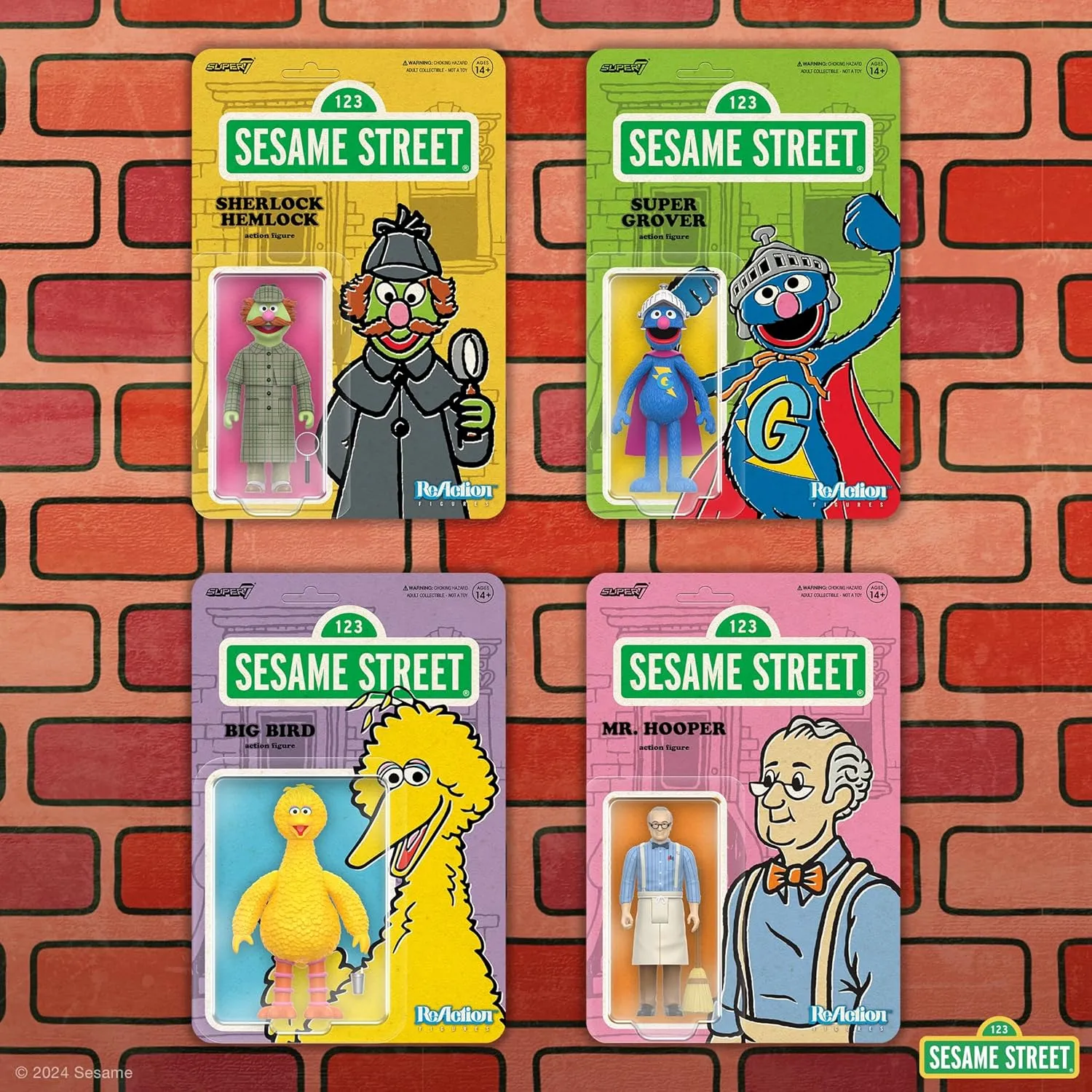 Super7 Sesame Street Sherlock Hemlock - 3.75" Sesame Street Action Figure with Accessory Collectibles and Retro Toys