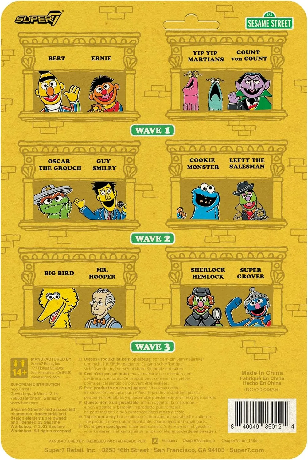 Super7 Sesame Street Sherlock Hemlock - 3.75" Sesame Street Action Figure with Accessory Collectibles and Retro Toys