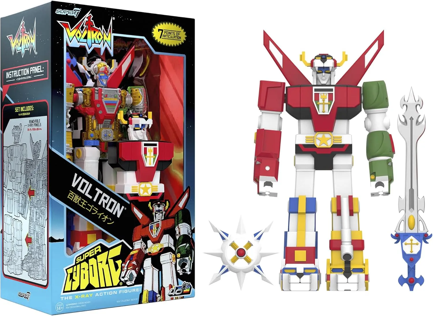 Super7 Super Cyborg Voltron - 11" Voltron Action Figure with Accessories Classic Cartoon Collectibles and Retro Toys