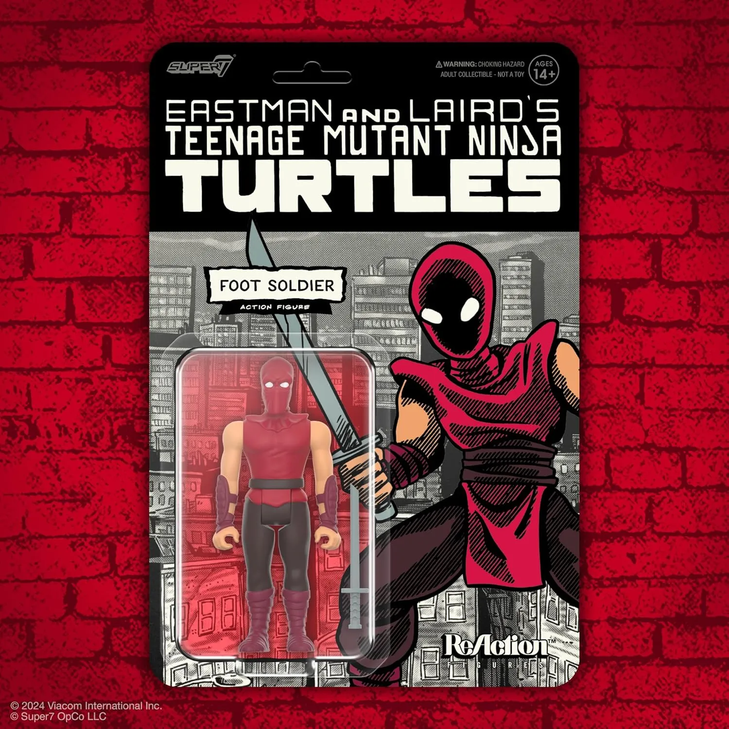 Super7 Teenage Mutant Ninja Turtles Foot Soldier (Comic Color) - 3.75" TMNT Action Figure with Accessory Classic Cartoon Collectibles