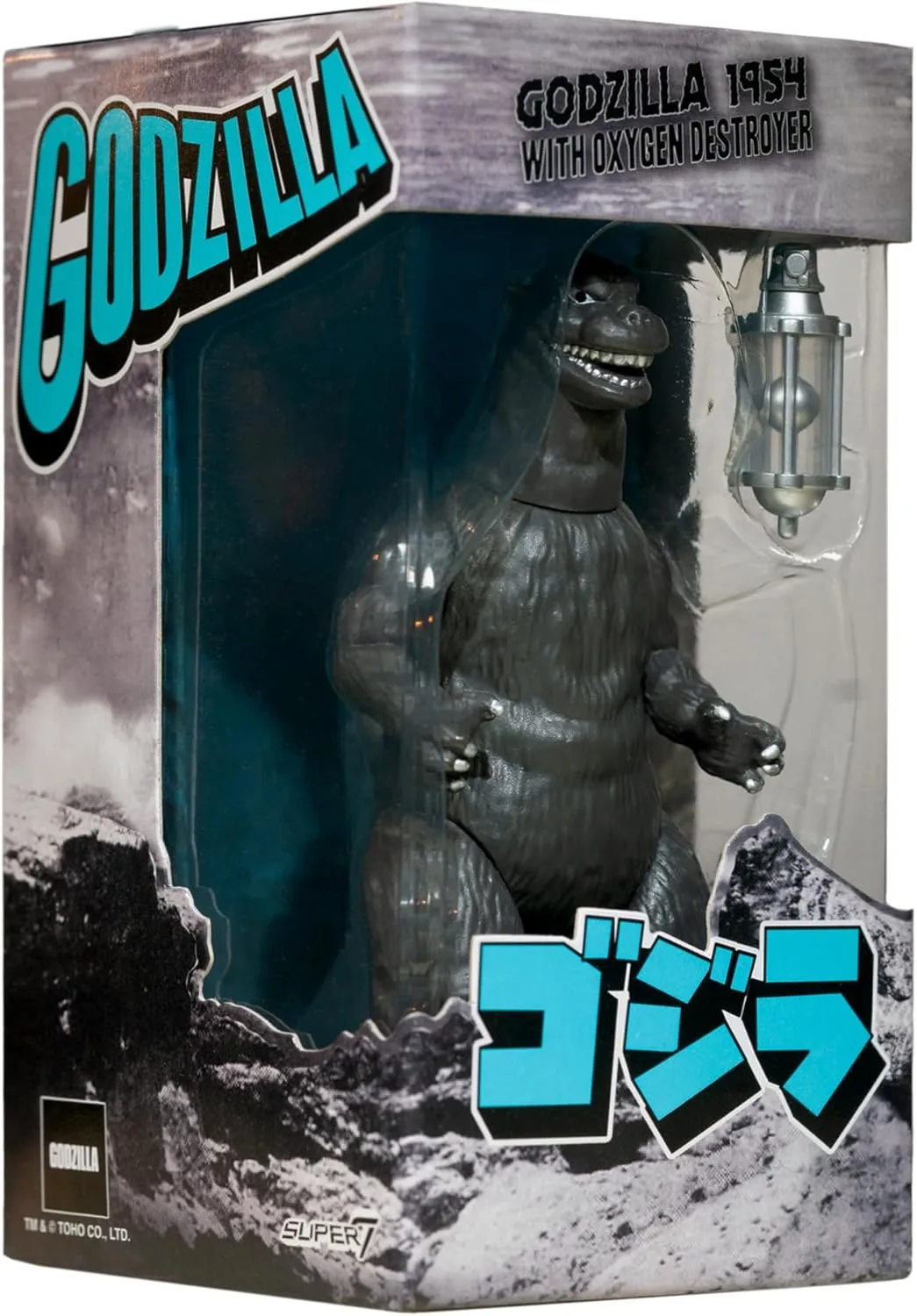 Super7 Toho Godzilla '54 (Silver Screen with Oxygen Destroyer) - 3.75" Toho Godzilla Action Figure with Accessory Classic Movie Collectibles and Retro Toys