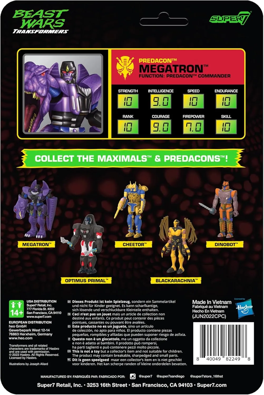 Super7 Transformers Beast Wars Megatron - 4" Transformers Action Figure Classic Cartoon Collectibles and Retro Toys