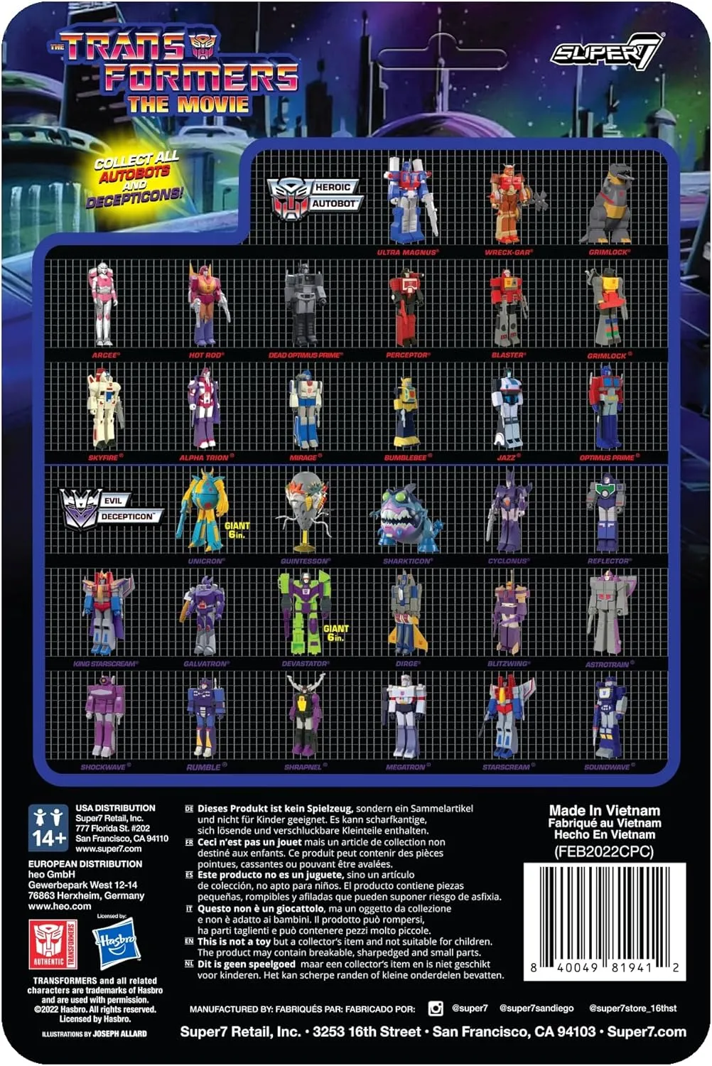 Super7 Transformers Quintesson - 4" Transformers Action Figure with Base Classic Cartoon Collectibles and Retro Toys