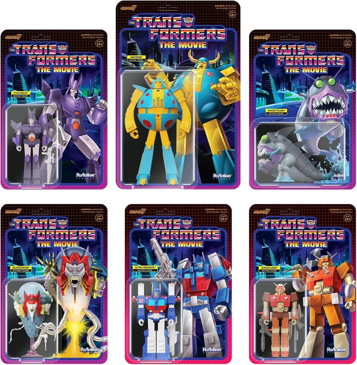 Super7 Transformers Quintesson - 4" Transformers Action Figure with Base Classic Cartoon Collectibles and Retro Toys