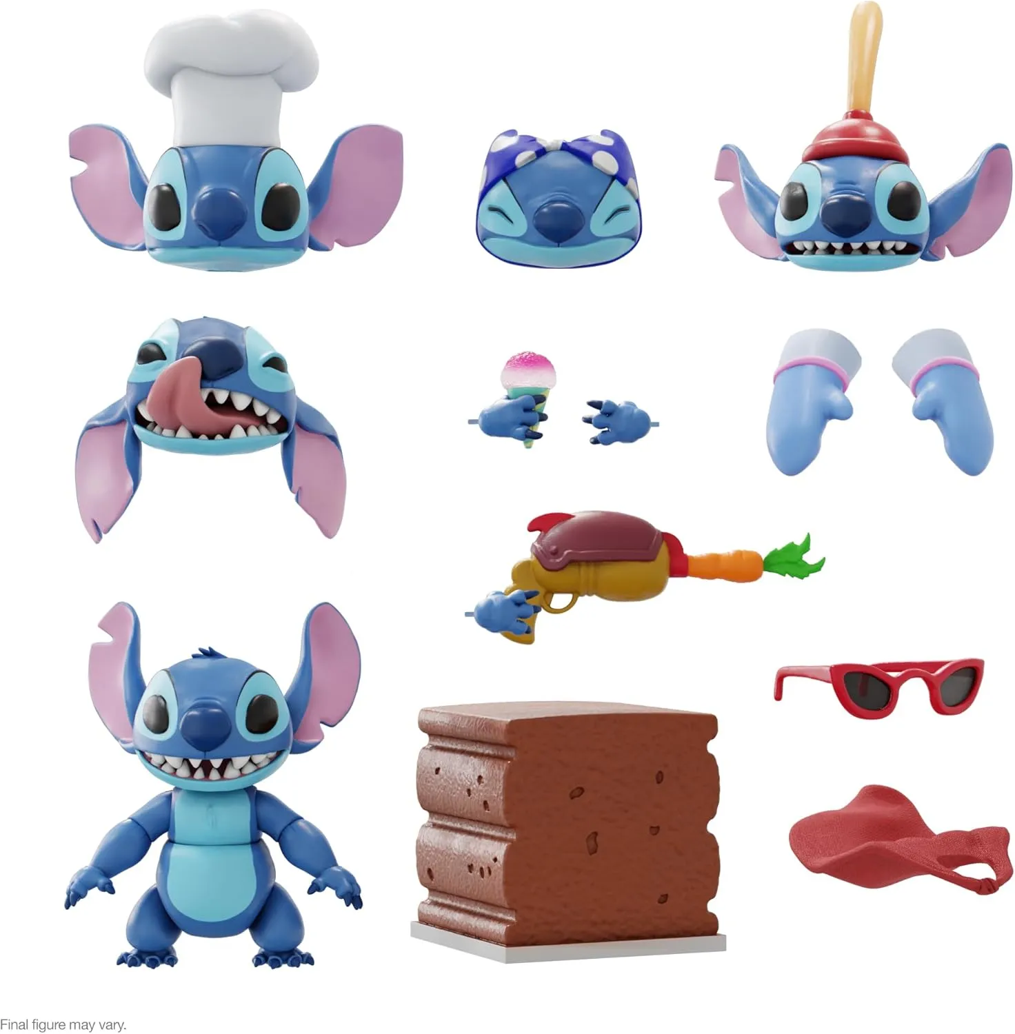 Super7 ULTIMATES! Disney Stitch - 7" Disney Action Figure with Accessories Classic Disney Collectibles and Retro Toys, Blue