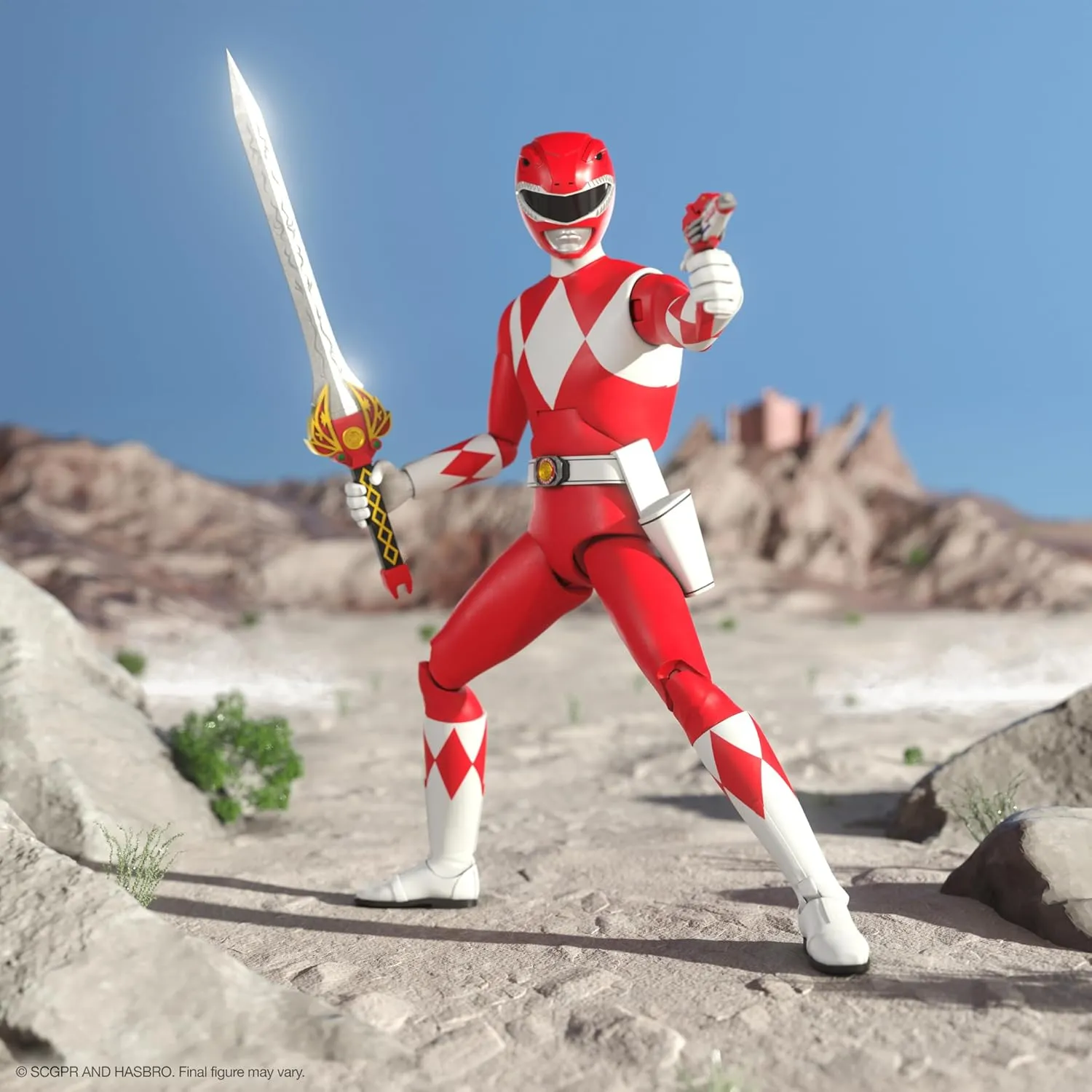 Super7 ULTIMATES! Mighty Morphin Power Rangers Red Ranger - 7" Power Rangers Action Figure with Accessories Classic TV Show Collectibles