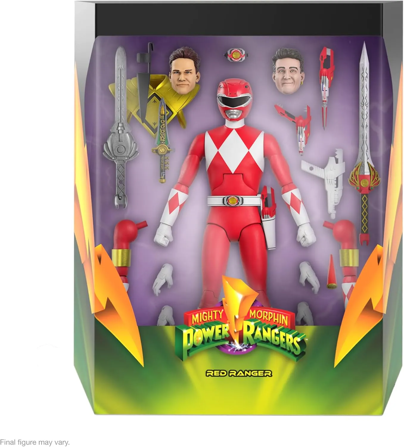 Super7 ULTIMATES! Mighty Morphin Power Rangers Red Ranger - 7" Power Rangers Action Figure with Accessories Classic TV Show Collectibles