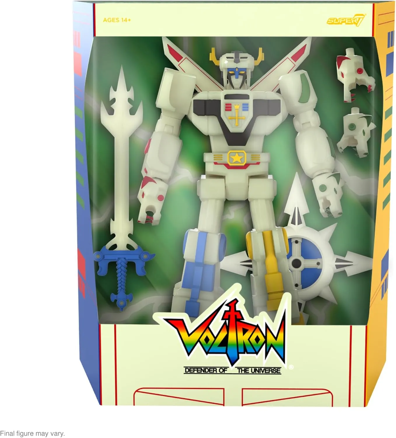Super7 ULTIMATES! Voltron Defender of The Universe (Lightning Glow) - 7" Voltron Action Figure with Accessories Vintage Collectibles and Retro Toys