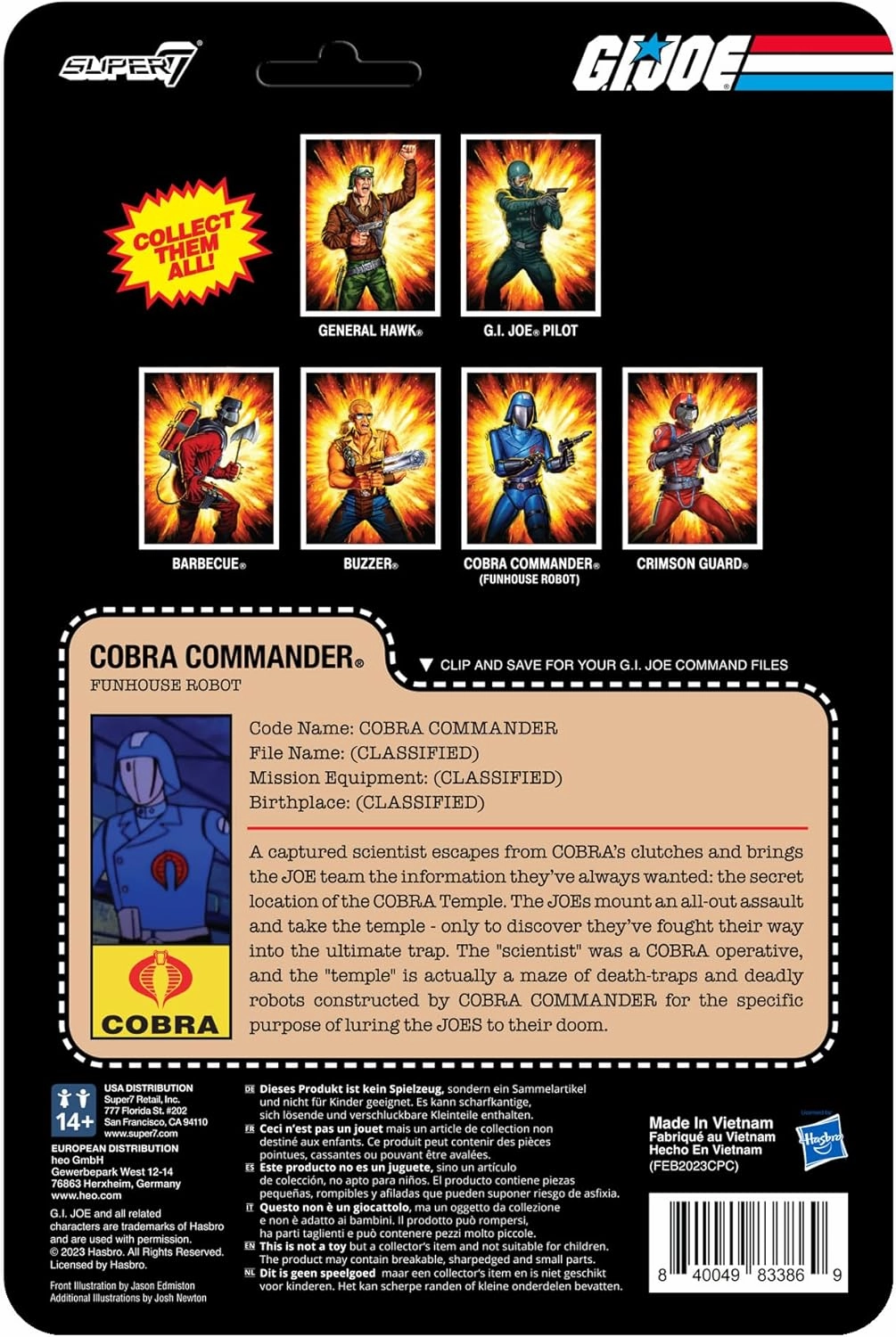 Super7 G.I. Joe Cobra Commander (Funhouse Robot) - 3.75 in Reaction Figure