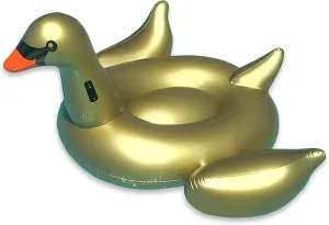 SWIMLINE ORIGINAL 90701 Inflatable Golden Goose Pool Float | Luxury Ride-On Raft with Stable Wings & Legs |Lounge Floatie Great for Poolside Lounging & Summer Fun