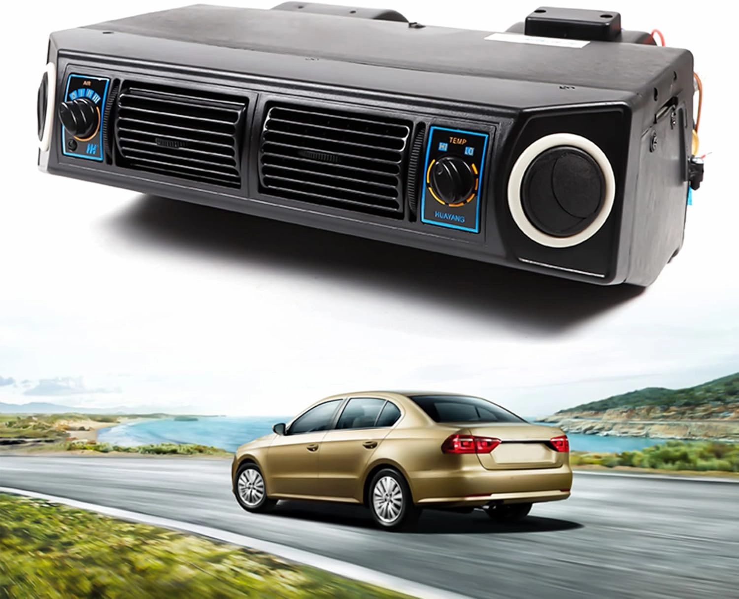 TBVECHI Universal Air Conditioner UN, Car Air Conditioner 12V 30W Universal A/C 32 Pass 4 Way Coil, Maximum Airflow and Cooling Capacity 3 Flow Speed Air Conditioning Evaporator for Car RV