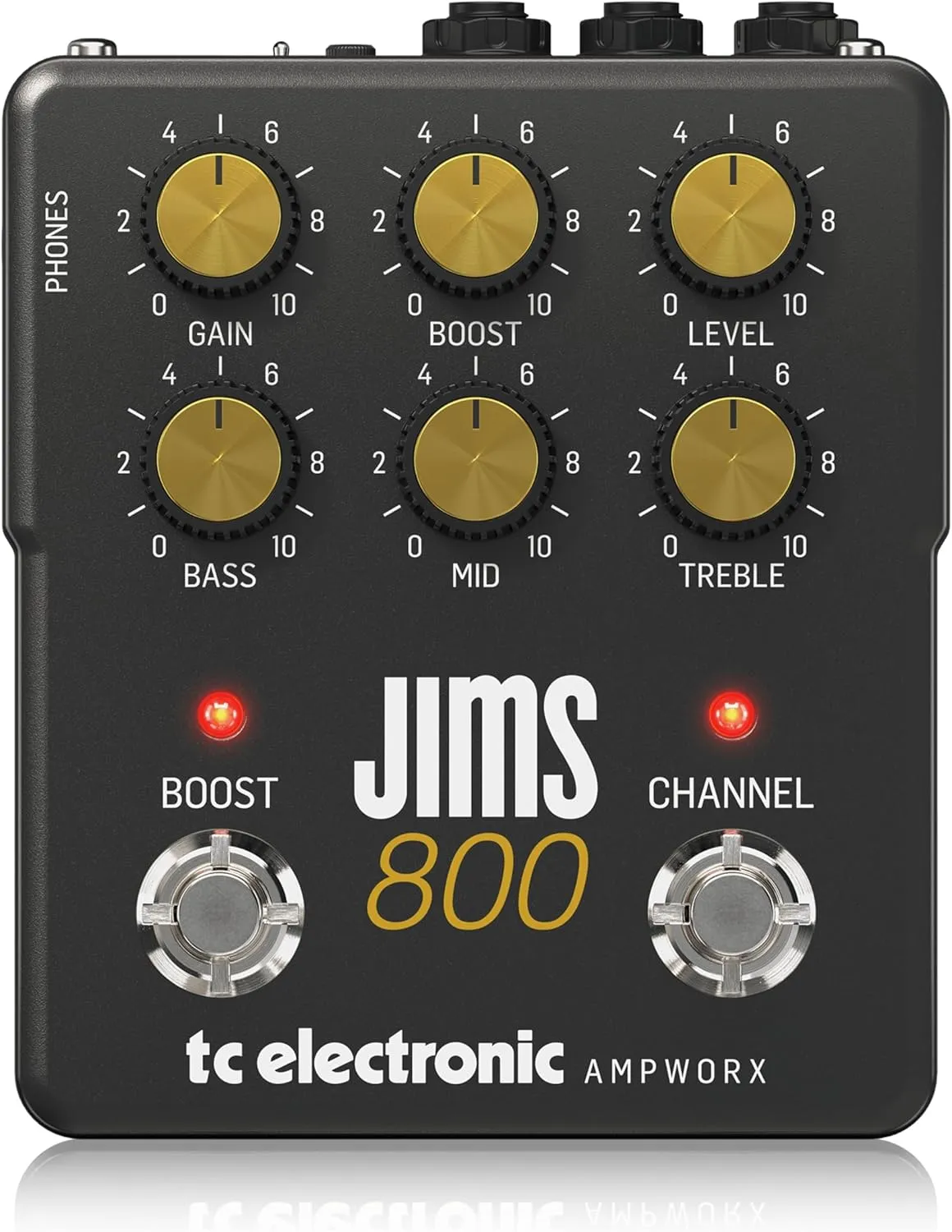 TC Electronic JIMS 800 PREAMP Guitar Pedal | Twin-Channel Guitar Preamp with Independent Channel Controls, Pre/Post Boost & Dedicated Outputs for DI and Headphones