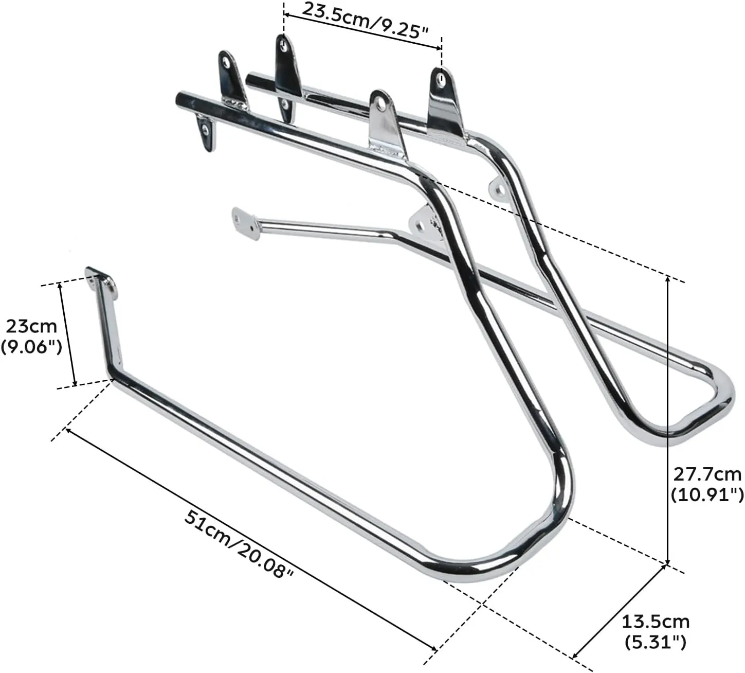 TCT-MOTORPARTS Heavy duty Saddle bag Conversion Brackets Set Fit for Harley Softail models 1984-2017 Fatboy FLSTF EFI FLSTFI Bad Boy FXSTSB Night Train FXSTB Chrome