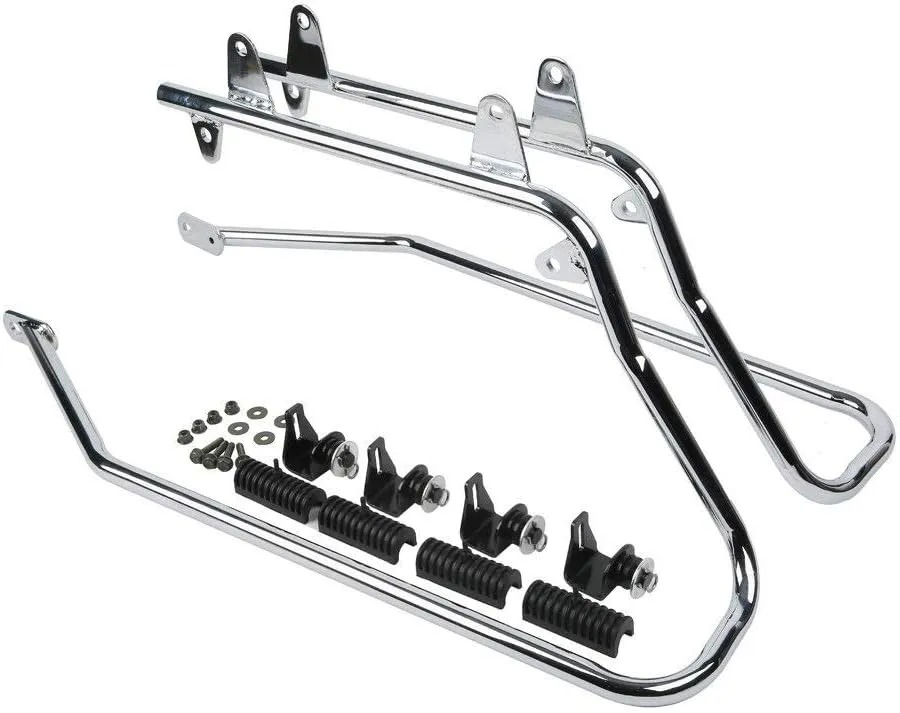 TCT-MOTORPARTS Heavy duty Saddle bag Conversion Brackets Set Fit for Harley Softail models 1984-2017 Fatboy FLSTF EFI FLSTFI Bad Boy FXSTSB Night Train FXSTB Chrome
