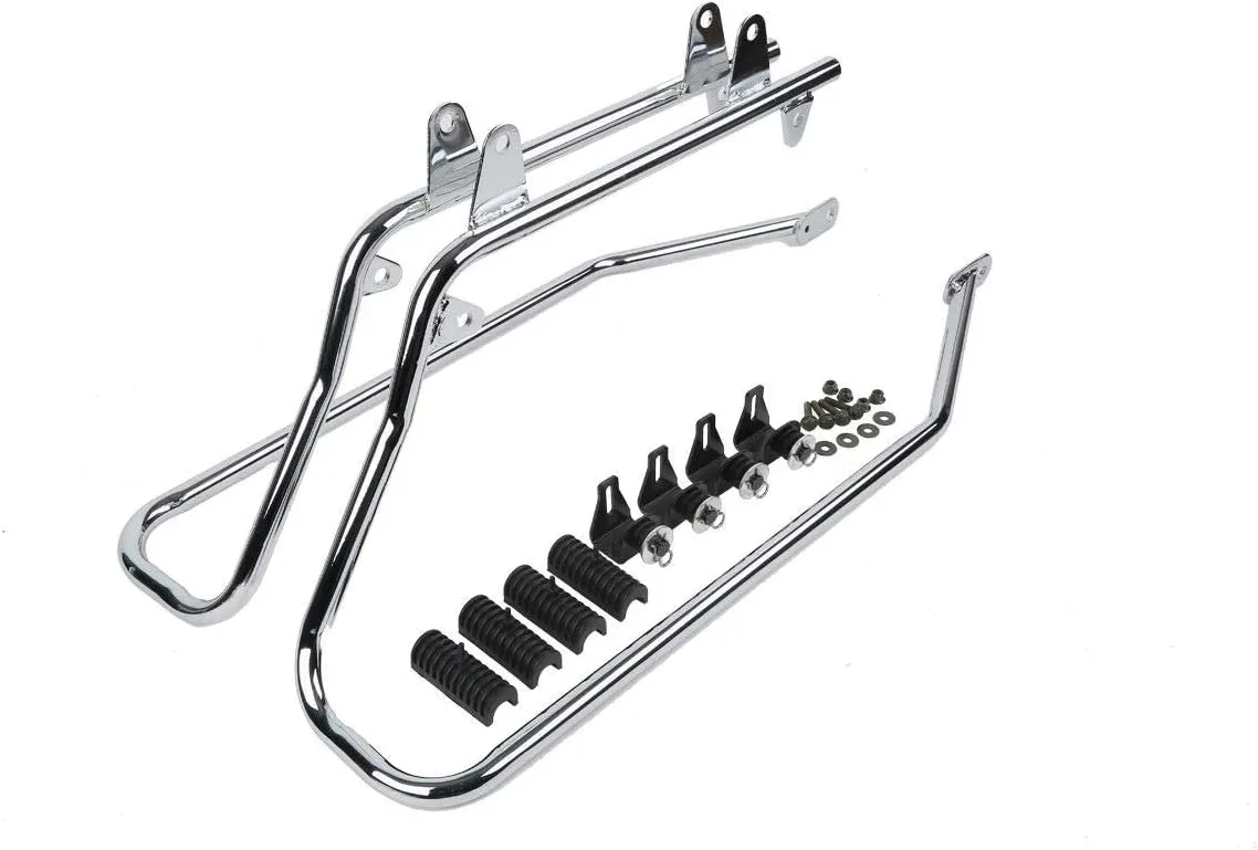 TCT-MOTORPARTS Heavy duty Saddle bag Conversion Brackets Set Fit for Harley Softail models 1984-2017 Fatboy FLSTF EFI FLSTFI Bad Boy FXSTSB Night Train FXSTB Chrome