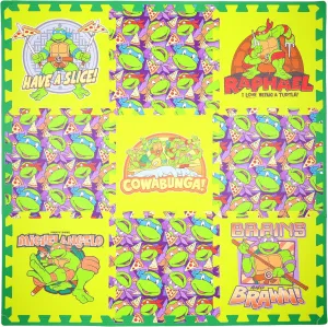 Teenage Mutant Ninja Turtles Kids Foam Mat, Interlocking Puzzle Non Slip Flooring Tiles, Multi, 36 x 36 Inches, 9 Tiles