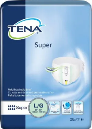TENA Super Brief, Large, Heavy Absorbency Nite Briefs, Disposable, 67501 - Pack of 28