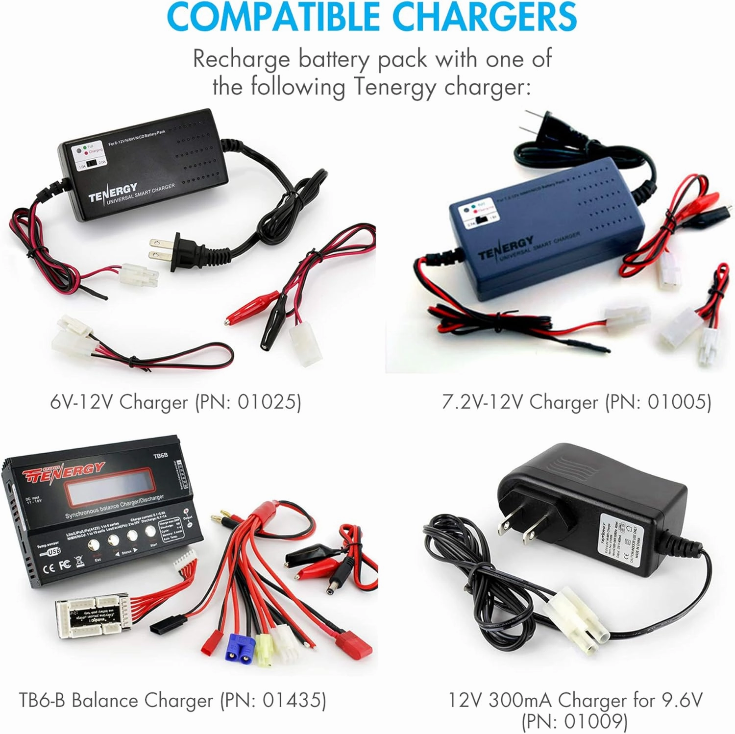Tenergy 7.2V Battery Pack for RC Car, High Capacity 6-Cell 3800mAh NiMH Flat Battery Pack, Replacement Hobby Battery with Standard Tamiya Connector, 2-Pack
