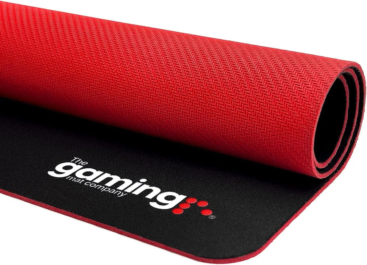 The Gaming Mat Company Single Player Compatible Flesh and Blood Playmat. Large 28.35" x 14.17" x 0.08" with Red Rubber Base for Flesh & Blood TCG Cards with Zones. Deluxe Waterproof FAB TCG Card Mat