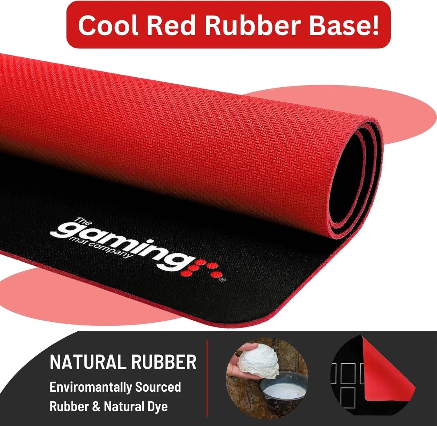 The Gaming Mat Company Single Player Compatible Flesh and Blood Playmat. Large 28.35" x 14.17" x 0.08" with Red Rubber Base for Flesh & Blood TCG Cards with Zones. Deluxe Waterproof FAB TCG Card Mat