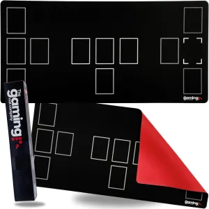 The Gaming Mat Company Single Player Compatible Flesh and Blood Playmat. Large 28.35" x 14.17" x 0.08" with Red Rubber Base for Flesh & Blood TCG Cards with Zones. Deluxe Waterproof FAB TCG Card Mat