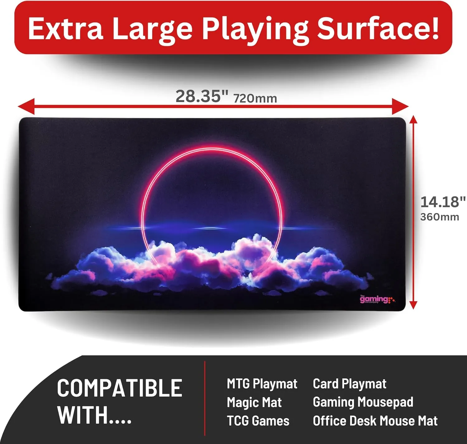 The Gaming Mat Company Single Player MTG Playmat & Mouse Pad – 28" x 14" Cloud Circle Gaming Mouse Pad Compatible with Magic: The Gathering playmats, MTG Cards, TCG Gaming mat
