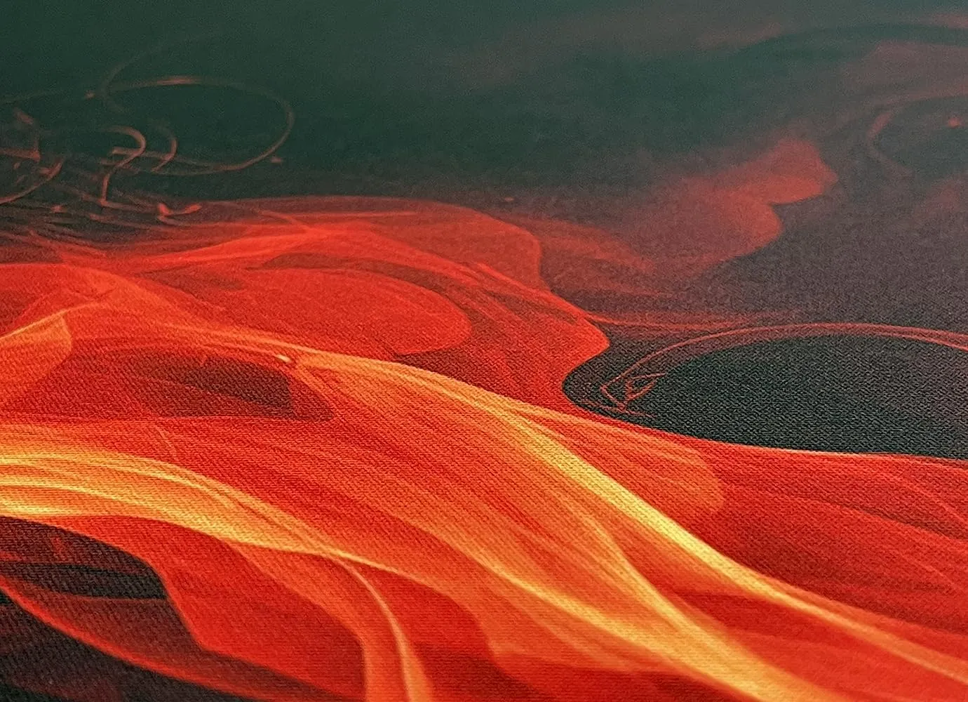 The Gaming Mat Company Single Player MTG Playmat & Mouse Pad – 28" x 14" Flames Gaming Mouse Pad Compatible with Magic: The Gathering playmats, MTG Cards, TCG Gaming mat