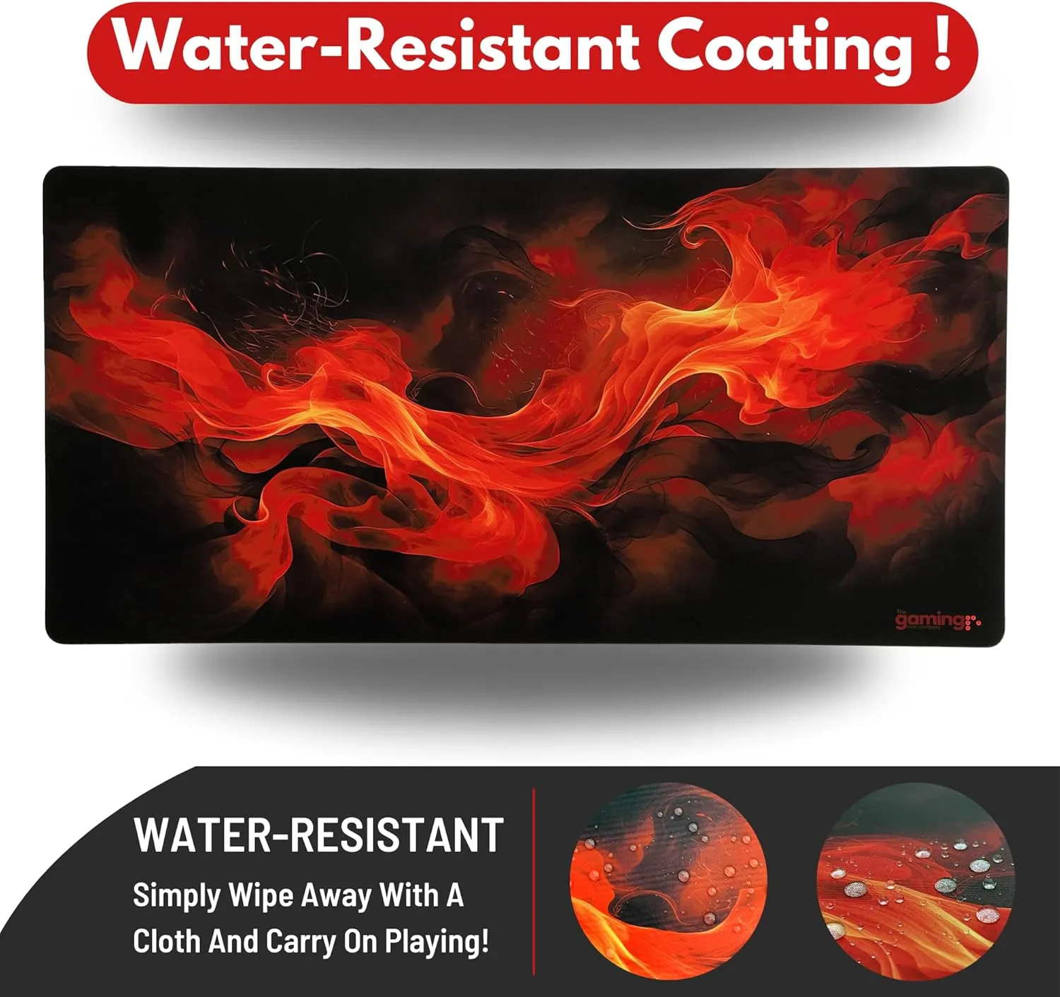 The Gaming Mat Company Single Player MTG Playmat & Mouse Pad – 28" x 14" Flames Gaming Mouse Pad Compatible with Magic: The Gathering playmats, MTG Cards, TCG Gaming mat