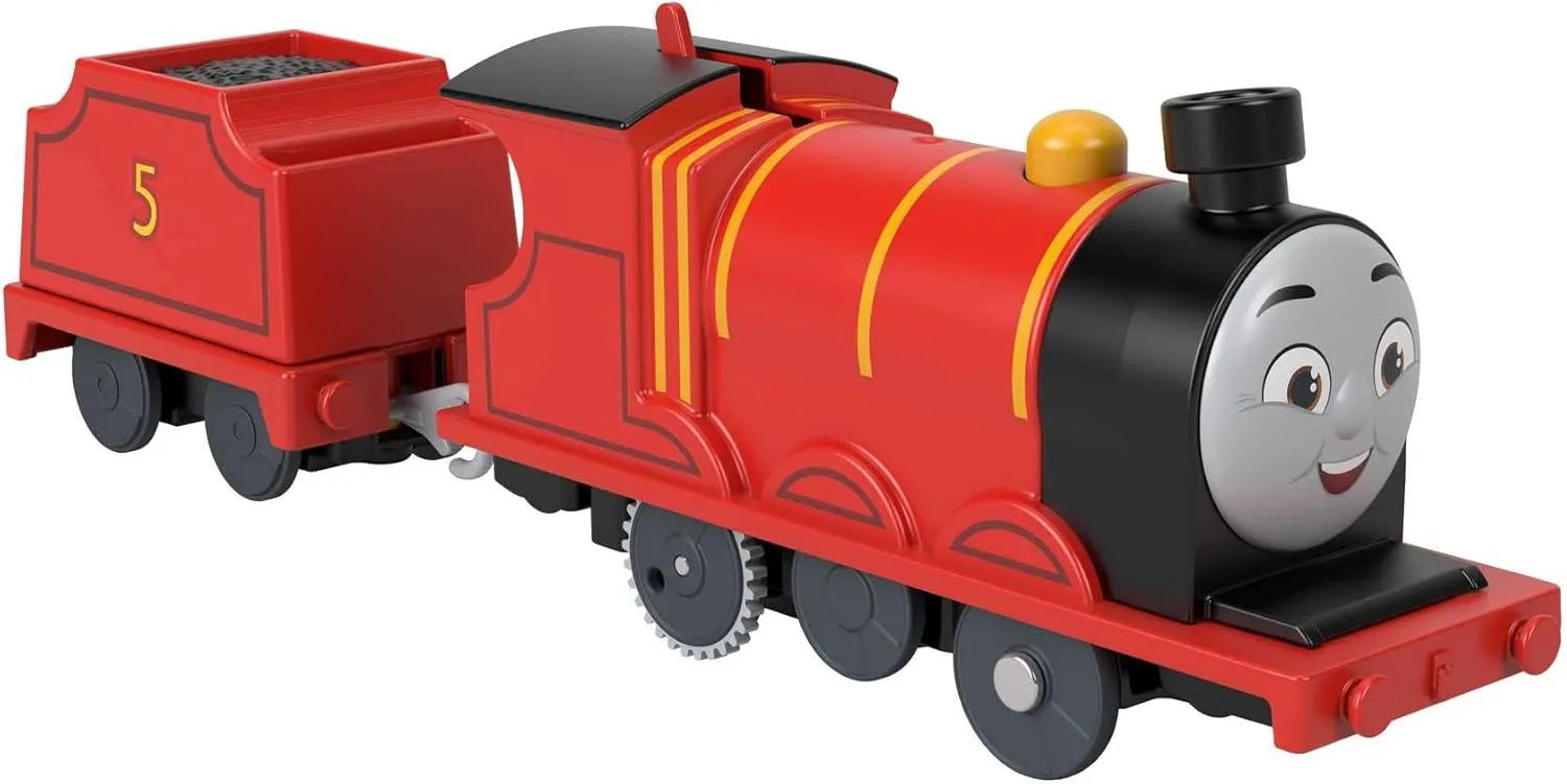Thomas & Friends Motorized Toy Train James Battery-Powered Engine with Tender for Pretend Play Preschool Kids Ages 3  Years