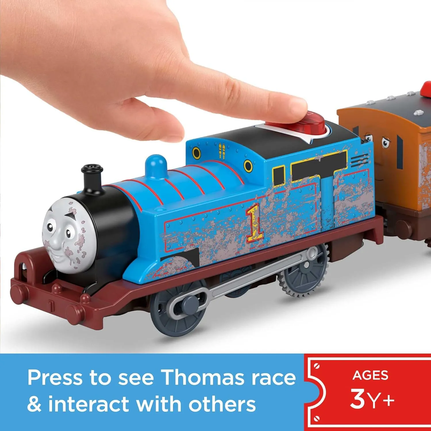 Thomas & Friends Motorized Toy Train Talking Thomas Engine with Sounds Phrases & Passenger Cars for Preschool Pretend Play Kids Ages 3  Years