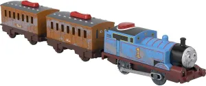 Thomas & Friends Motorized Toy Train Talking Thomas Engine with Sounds Phrases & Passenger Cars for Preschool Pretend Play Kids Ages 3  Years