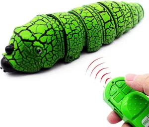 Tipmant RC Bug Remote Control Worm Realistic Caterpillar Inchworm Electronic Animal Toys Fake Insect Car Vehicle Kids Birthday Gifts (Green)