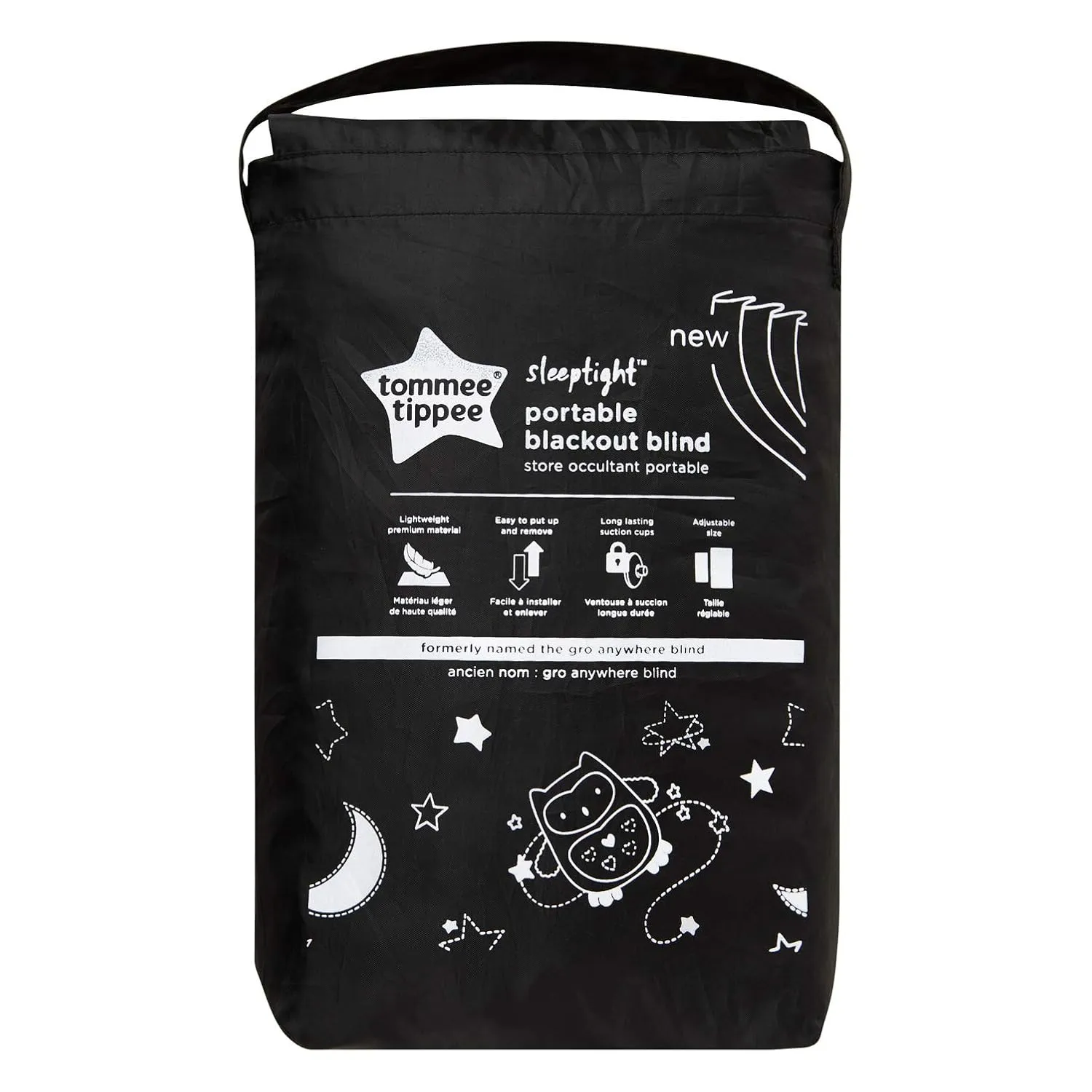 Tommee Tippee Portable Baby Blackout Blind, Medium, 51 x 39 Inches, Travel Window Blinds, Strong Suction, Foldable, Lightweight Naptime Blind, Nighttime Animations