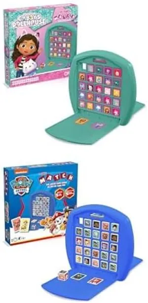 Top Trumps Match Game Bundle - Gabby's Dollhouse and Paw Patrol Family Board Games for Kids Ages 4 and Up - Matching and Memory Games