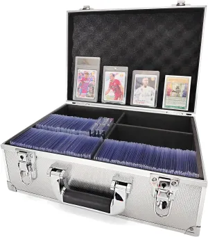 Toploaders Storage Box, Hard Toploaders Storage Case for 3" x 4" 35pt Rigid Card Holders, Card Deck Box Fits Cards, Top Loaders and Magnetic Card Holders (Silver)