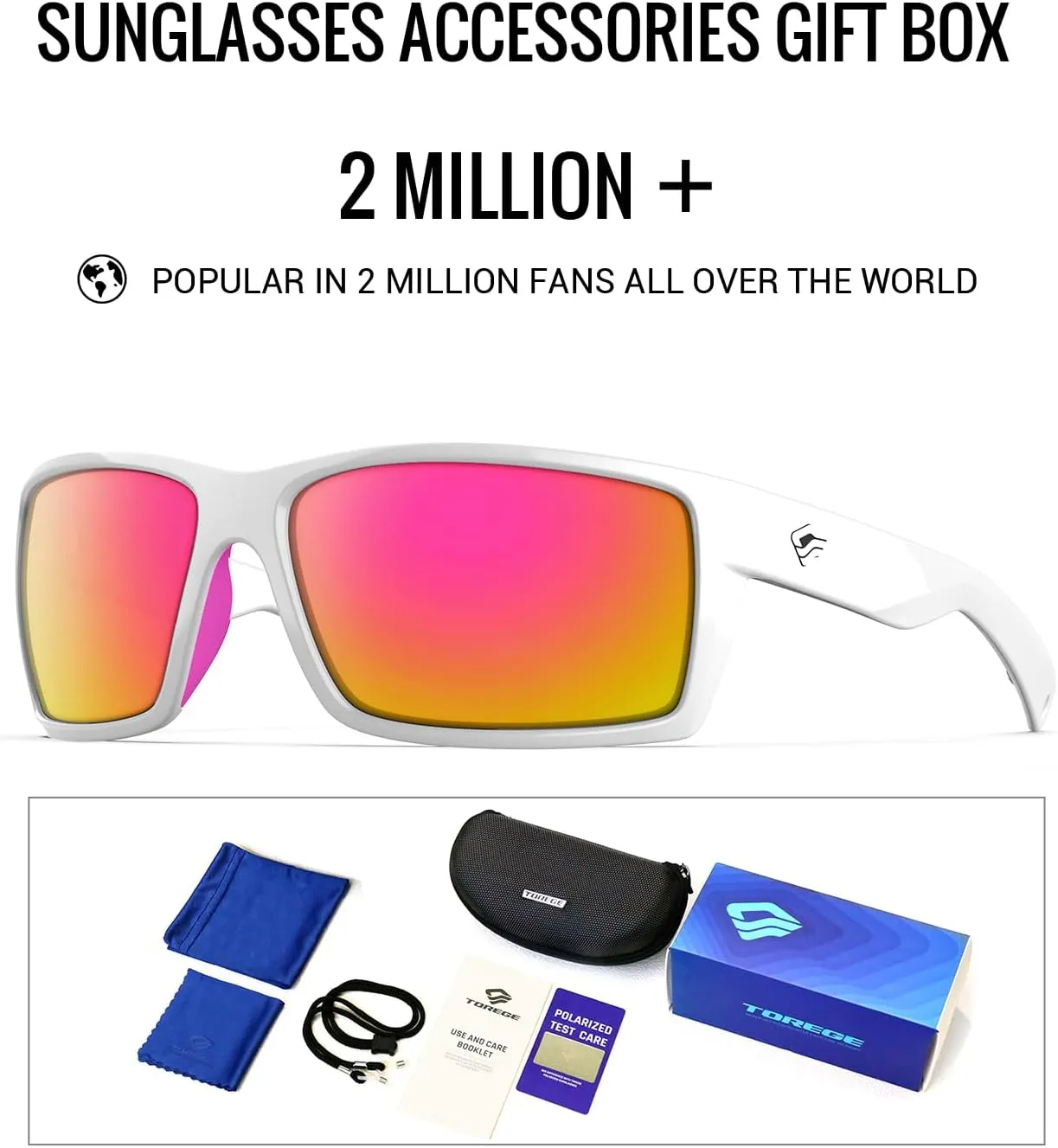 TOREGE Sports Polarized Sunglasses for Men Women Flexible Frame Cycling Running Driving Fishing Mountaineering TR24