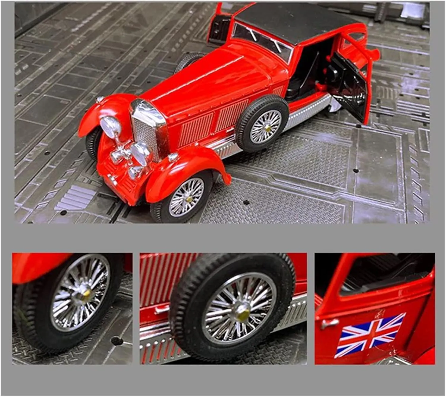Toy car Model 1:28 Classic Car 8L Alloy Car Model Diecast Toy with Sound and Light High Children Toy Gift (Color : Blue)