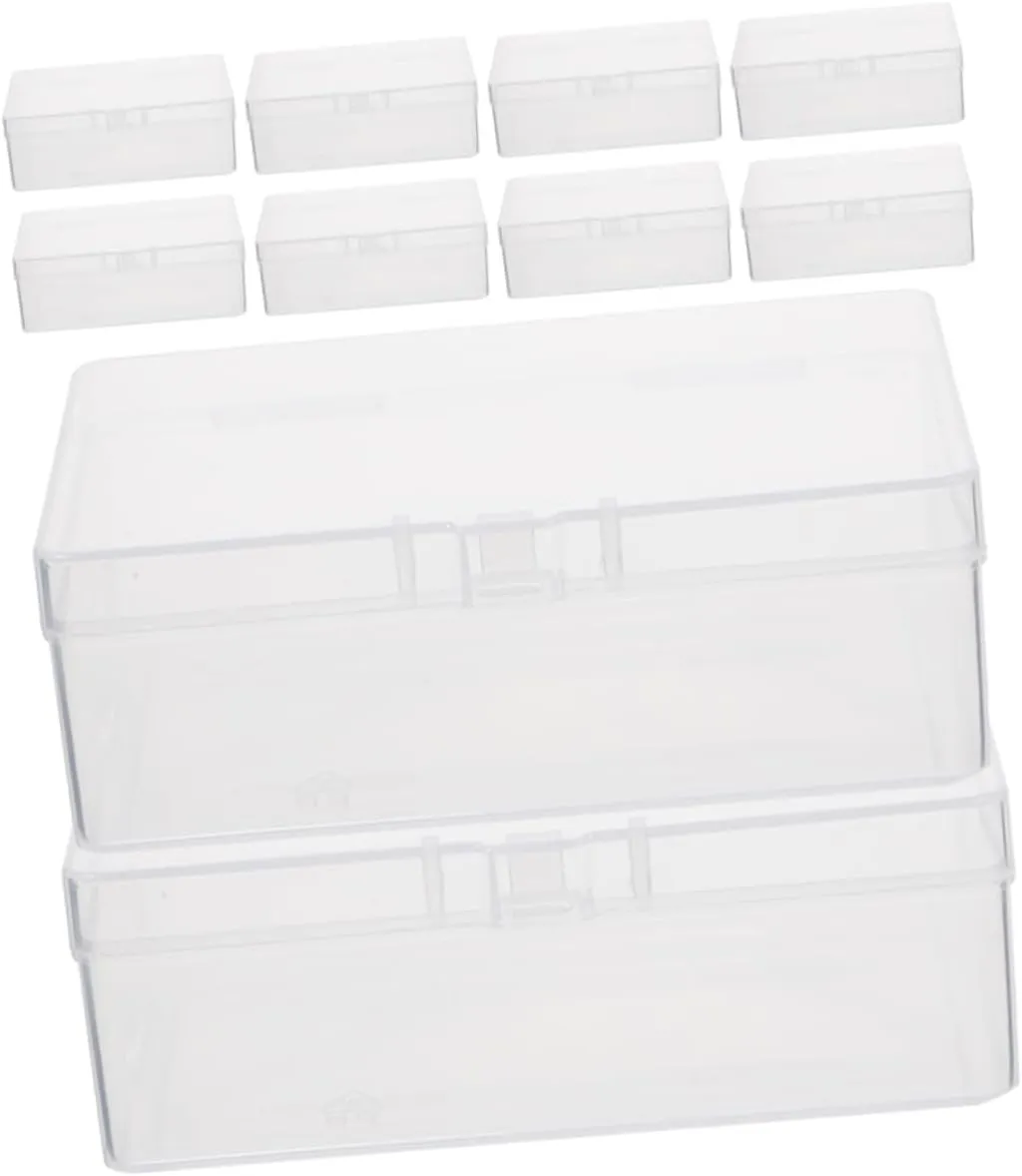 Toyvian 12pcs Clear Storage Box for Gaming and Trading Cards Stackable Plastic Card Holder Organizer Compact Design for and Accessories