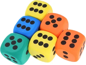 Toyvian 6pcs Colorful Dice Soft Educational Dice for Classroom Learning Party Games Activities Safe for Boys and Girls Easy to Clean Game Props Engaging Fun for Young Boy Girl
