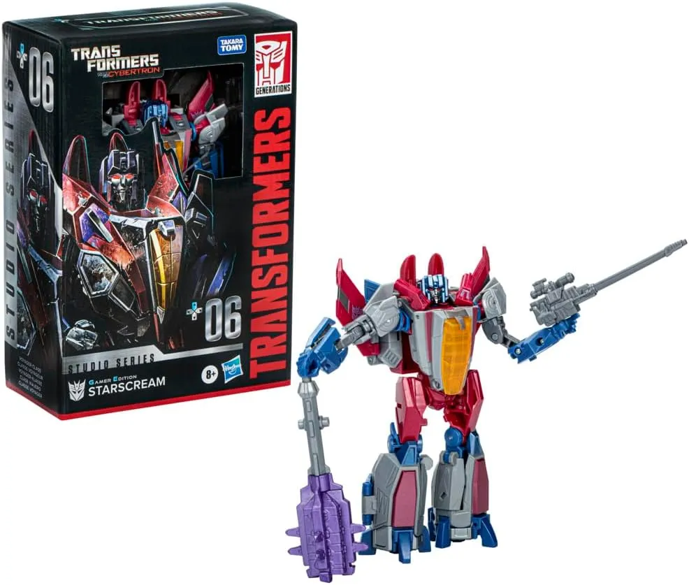 Transformers Toys Studio Series Voyager War for Cybertron 06 Gamer Edition Starscream, 6.5-inch Converting Action Figure, 8 