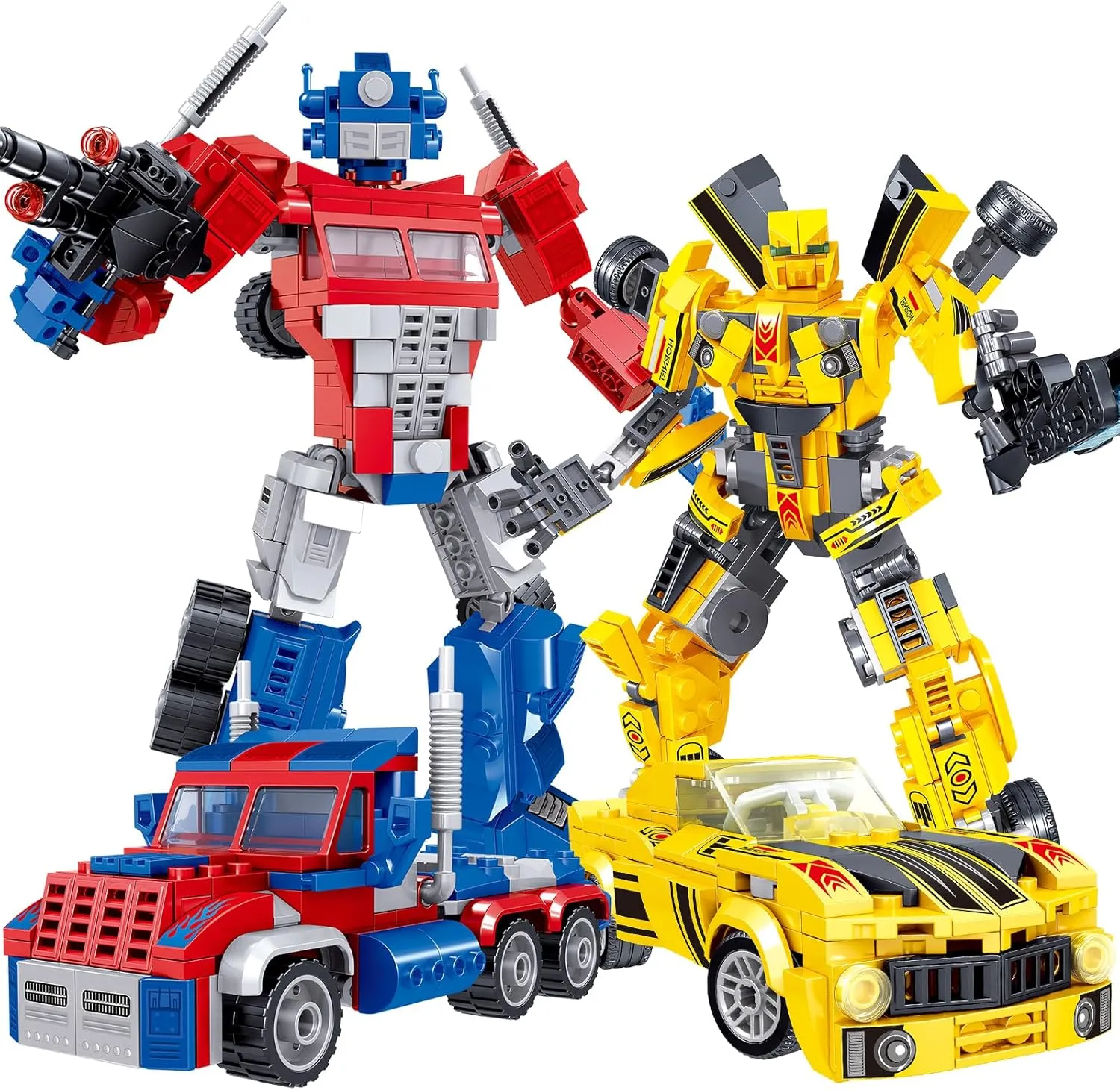 Transforming Building Set, Collectible 2in1 Transformation Robot and Truck Building Block Set, STEM Toys Gifts for Boys Kids 12  (636 Pieces)