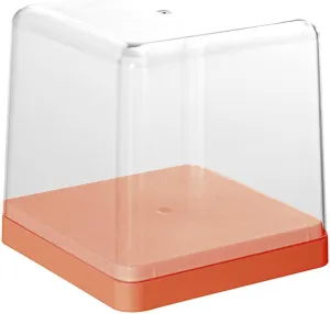 Transparent Plastic Action Figure Display Box - Showcase for Dolls & Diecast Cars - Stackable & Sturdy Organizer Stand for Collection - 9.5cm High Figures - - Orange