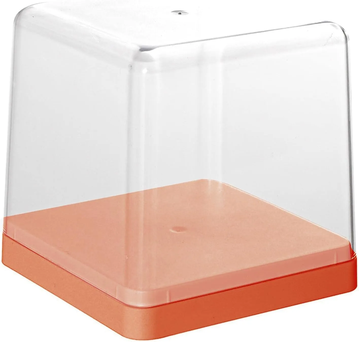 Transparent Plastic Action Figure Display Box - Showcase for Dolls & Diecast Cars - Stackable & Sturdy Organizer Stand for Collection - 9.5cm High Figures - - Orange